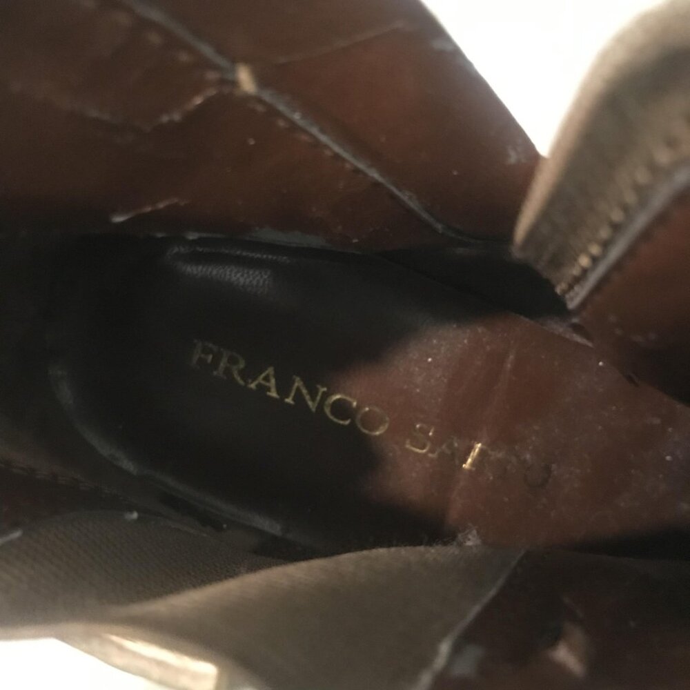 Franco Sarto Boots Womens Size 9 Brown Suede Warrick Wedge Ankle Booties Buckle - Picture 9 of 11